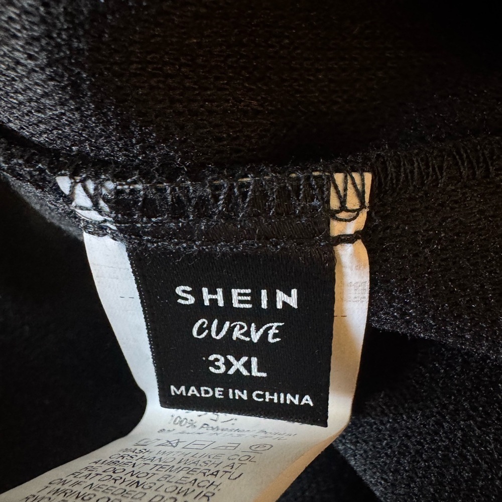 SHEIN Plus Black Tie Front Coat - Picture 5 of 5